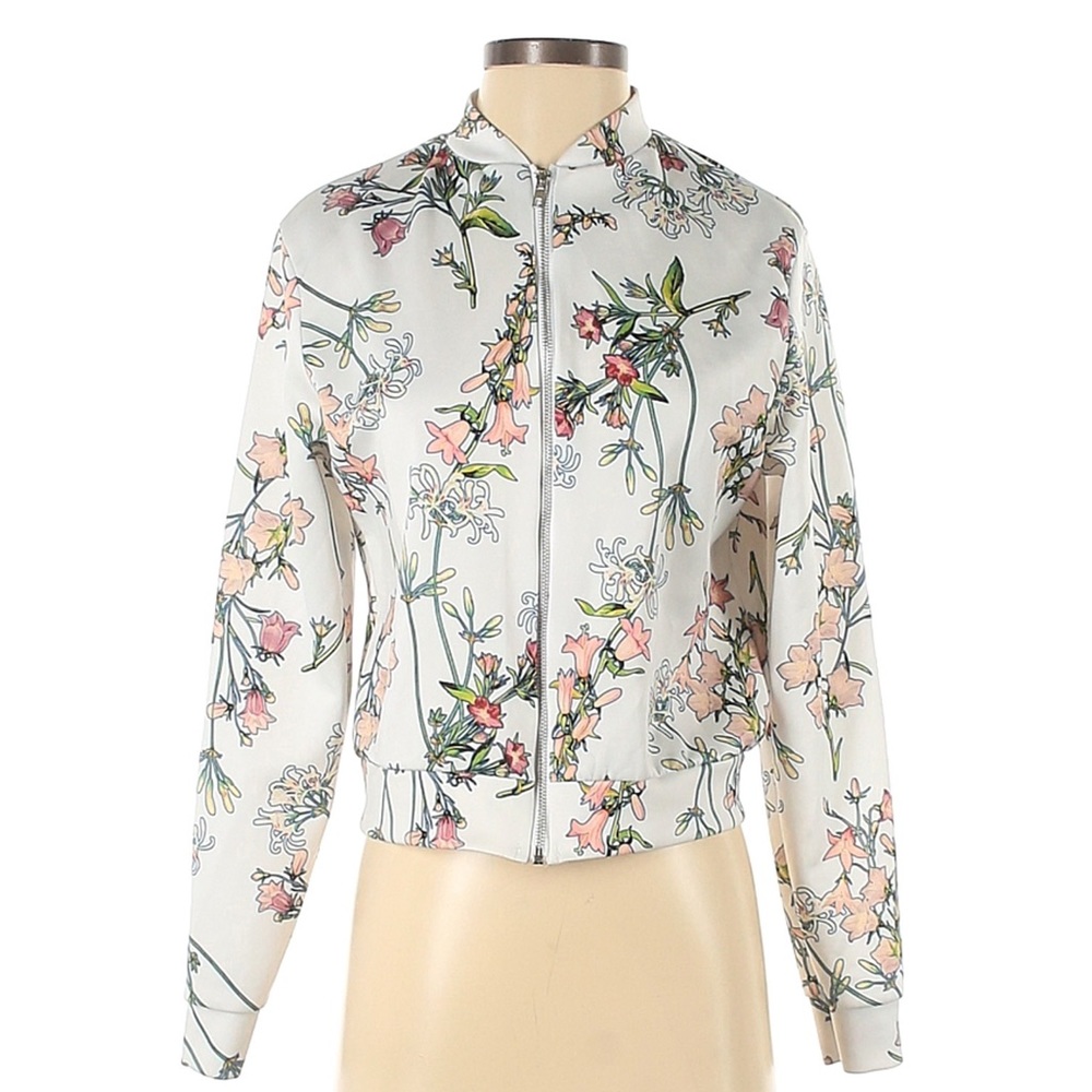 Boohoo floral bomber jacket